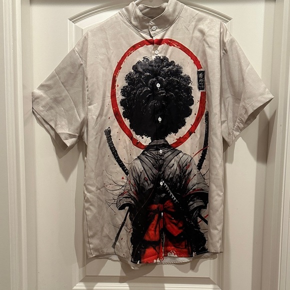 Other - Men's Graphic Shirt - oatmeal with Red Accents, XL
